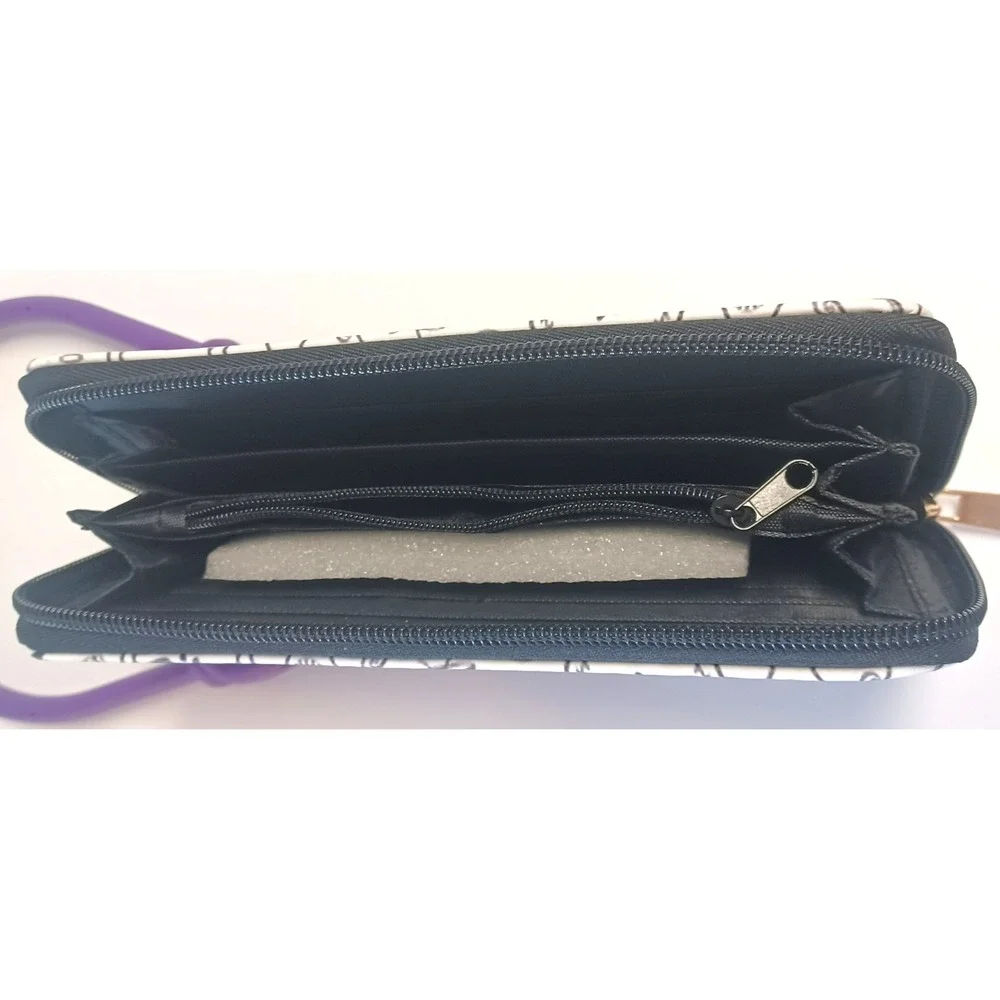 Disney Nightmare Before Christmas Jack Skellington Zip Around Wallet Black White
